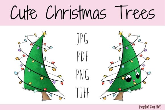 Bring Holiday Cheer to Your Projects with Cute Christmas Tree Illustrations