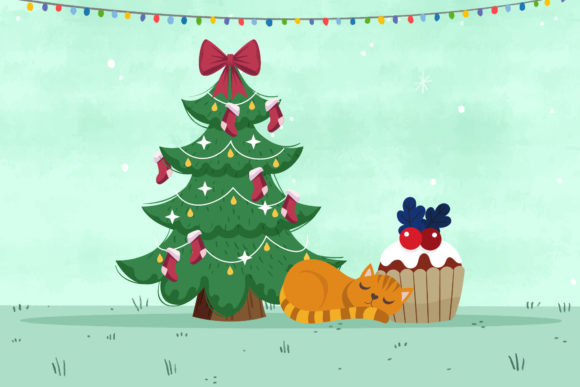 Charming Christmas Cat Illustrations Vector Cute for Holiday Projects