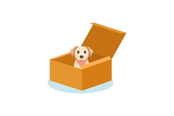 Charming Dog Box Illustrations for Creative Projects