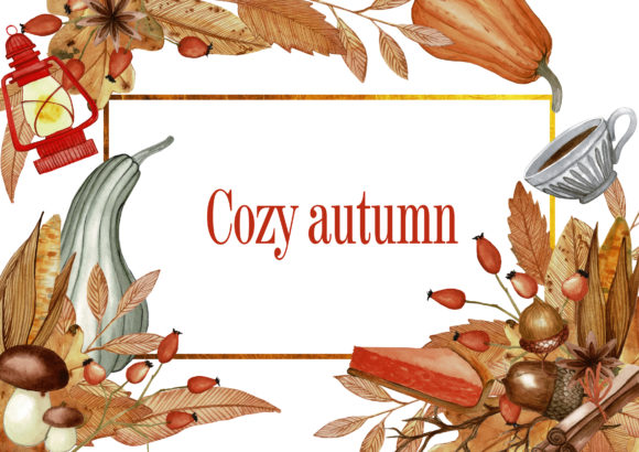 Cozy Autumn Watercolor Illustrations for Your Projects