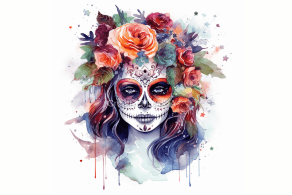 Day of the Dead Mexico: Watercolor PNG for Vibrant Designs