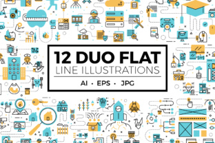 Duo Flat Line Illustrations Vol.1: Elevate Your Visual Language