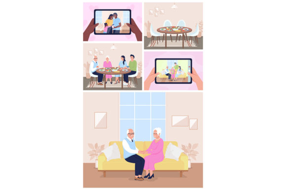 Family Pastime Vector Illustrations Set: Crafting Warmth in Design
