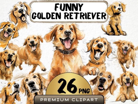 Funny Golden Retriever Clipart: Injecting Playful Personality into Your Designs