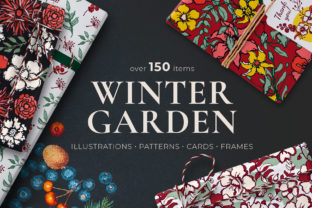 Modern Festive Graphics: Winter Floral Patterns