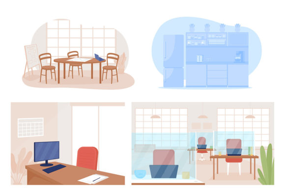 Office Post Covid Vector Illustrations: Defining the New Normal