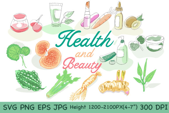 Organic Illustrations: Vibrant Health & Beauty Designs