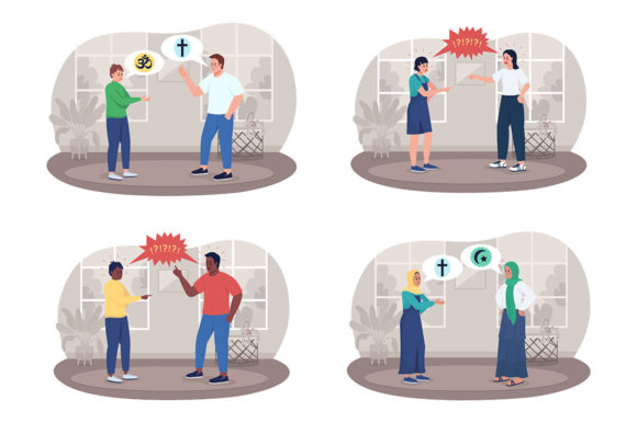 Understanding Family Tensions: The Conflict with Parents Illustrations Set