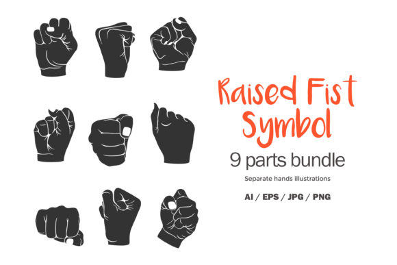 Unleash Bold Expression: The Raised Fists Clipart Collection