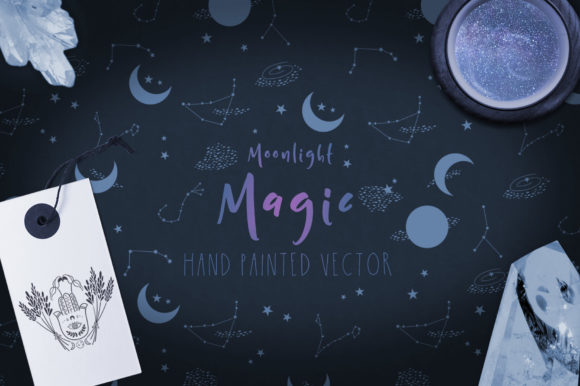 Unlocking the Enchantment of Moonlight Magic Illustrations & Patterns