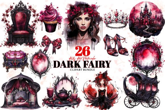 Watercolor Dark Fairy Witch Clipart: Your Creative Grimoire